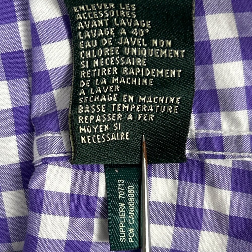 Lauren Ralph Lauren Slim Fit Gingham Dress Shirt 15.5 32/33 Non-Iron - Picture 10 of 12